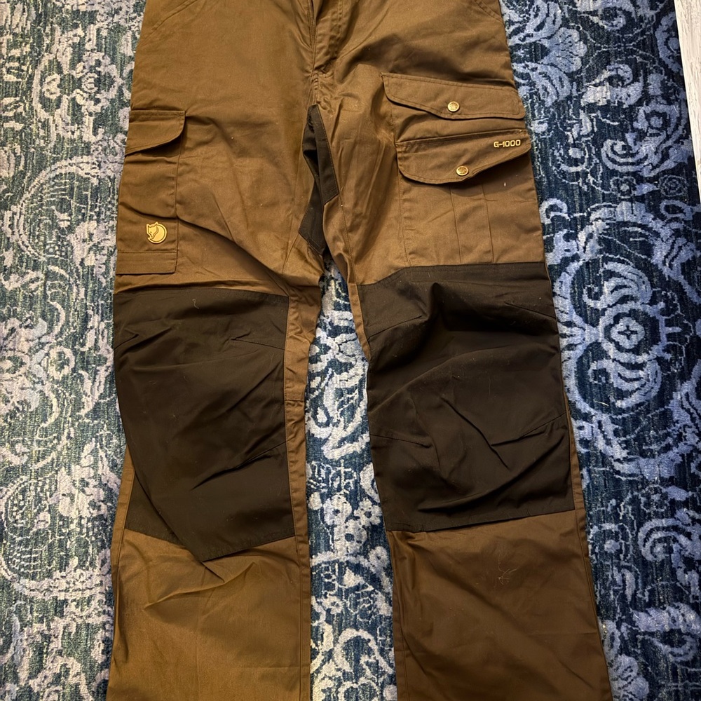 Fjallraven Cargo Pants Brown and Black Durable Outdoor Wear